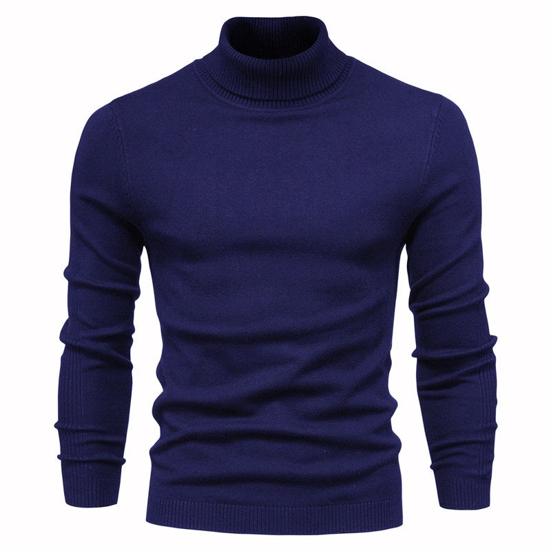 Men's Knit Turtleneck Sweater – Slim Fit Wool Blend Pullover