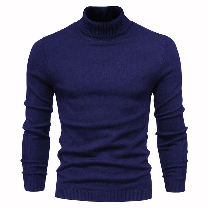Men's Knit Turtleneck Sweater – Slim Fit Wool Blend Pullover