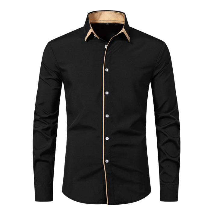 Men's Casual Long Sleeve Shirt – Cotton Blend Contrast Stitch Cardigan