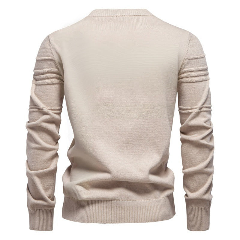 Cotton Men's Pullover Sweater – Slim Fit Crew Neck Knit