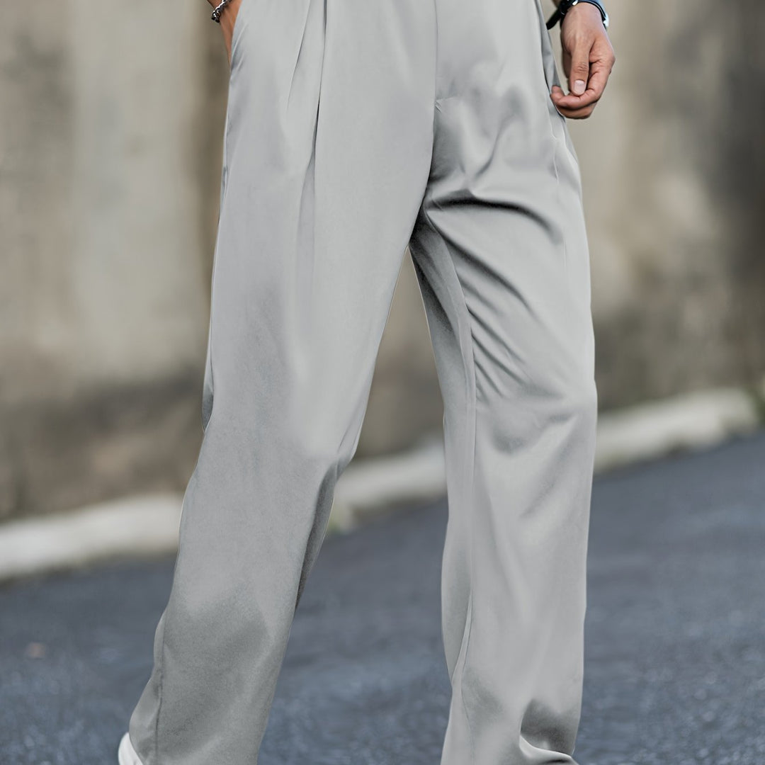Men's Rabbit Fur Cropped Trousers – High-Waisted Straight Fit