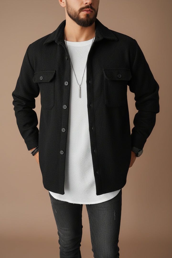 Men's Plaid Long Sleeve Shirt with Pocket – Relaxed Cotton Blend