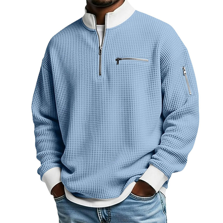 Men's Zip-Up Long Sleeve Sweatshirt – Streamlined Cardigan Style