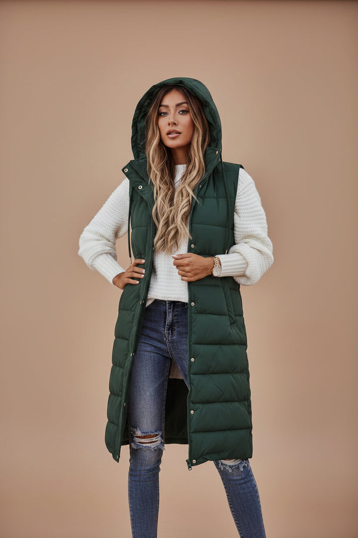 Women's Long Winter Vest – Sleeveless Outerwear Layer