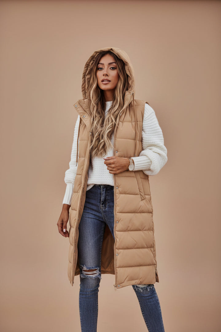 Women's Long Winter Vest – Sleeveless Outerwear Layer