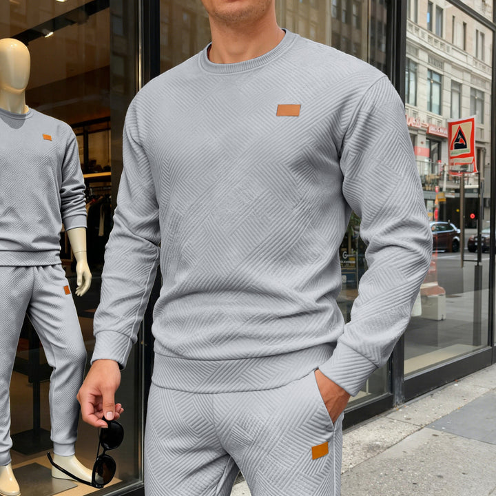 Men's Textured Crew Neck Sweatshirt – Relaxed Everyday Fit
