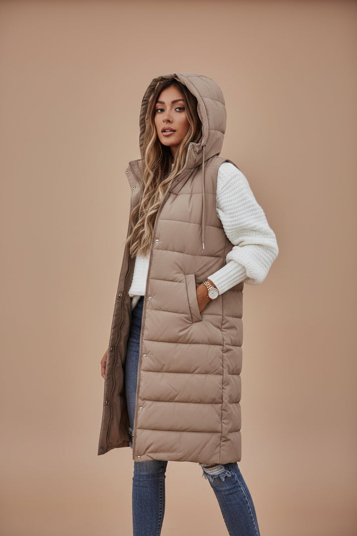 Women's Long Winter Vest – Sleeveless Outerwear Layer