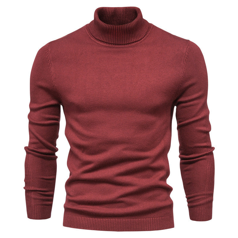 Men's Knit Turtleneck Sweater – Slim Fit Wool Blend Pullover