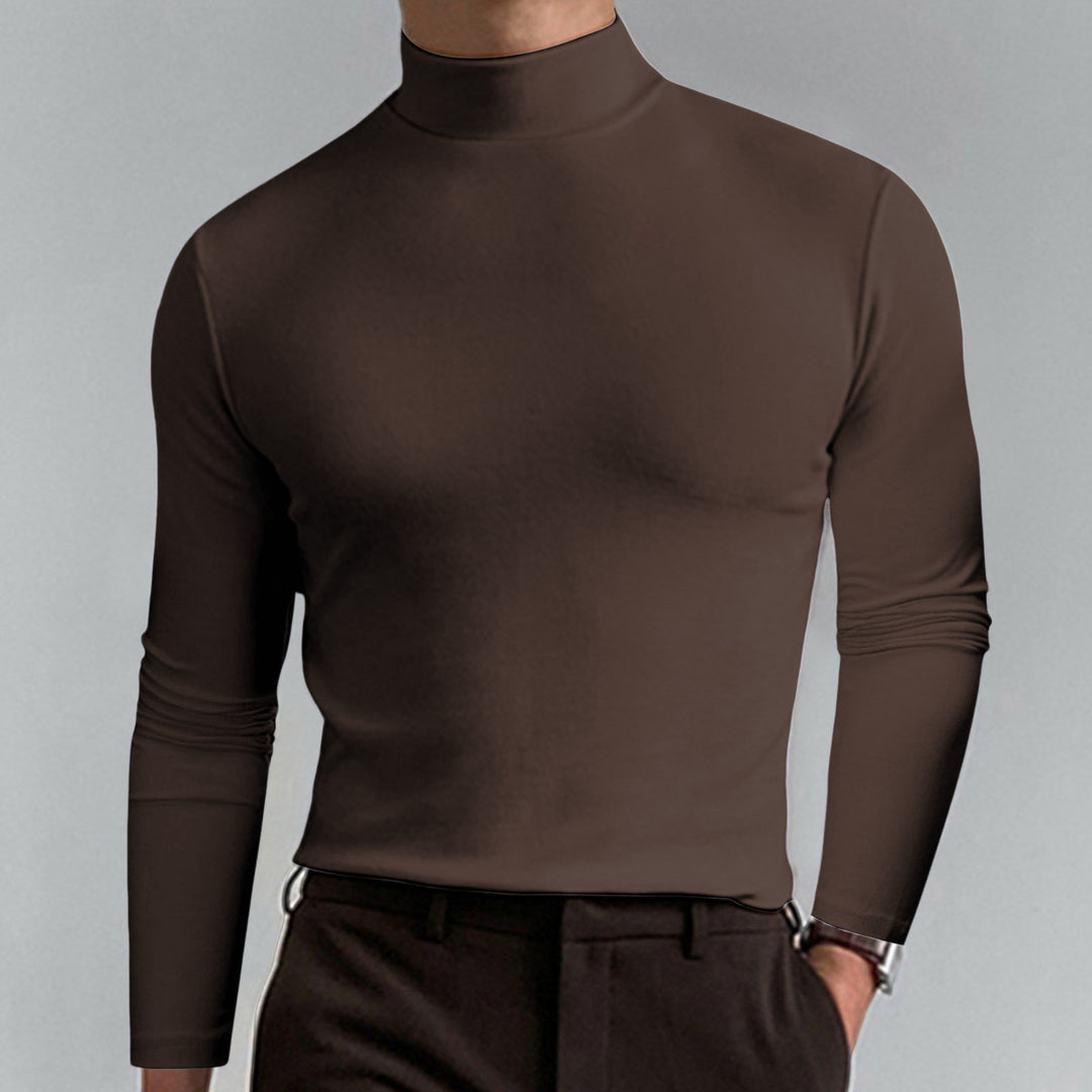 Men's High Neck Long Sleeve T-Shirt – Refined Modern Profile