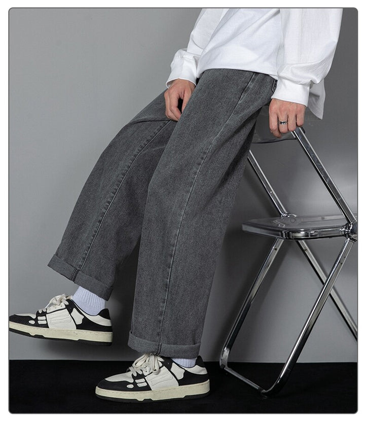 Men's Straight-Leg Denim Trouser in Cotton – Modern Slimming Fit