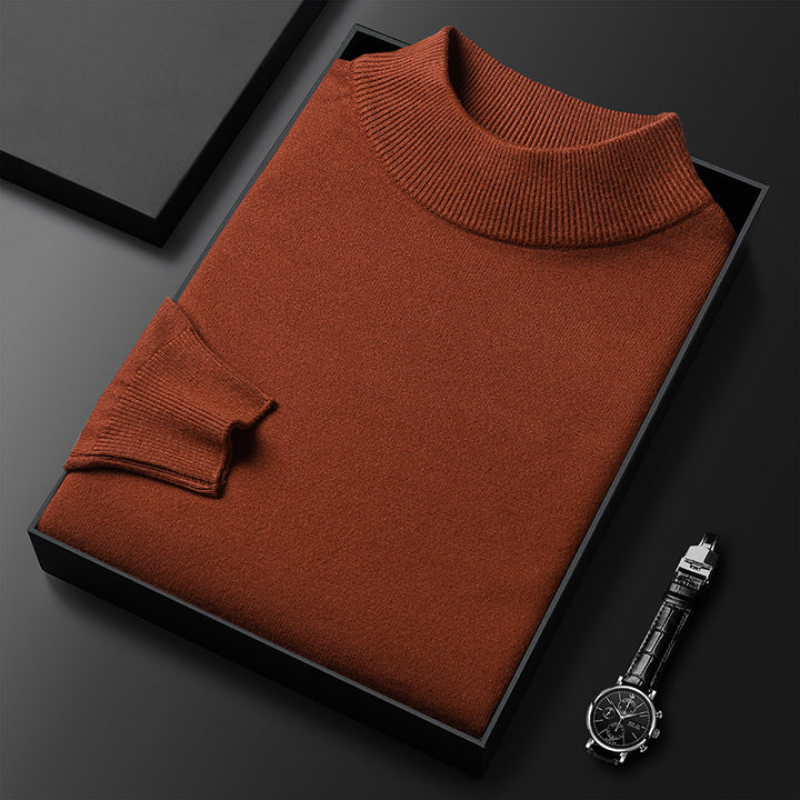 Men's Knitted Slim Fit Half Collar Sweater – Refined Minimalist Design