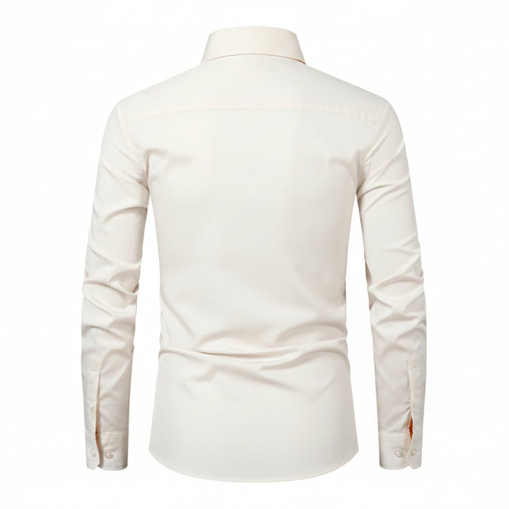 Men's Casual Long Sleeve Shirt – Cotton Blend Contrast Stitch Cardigan