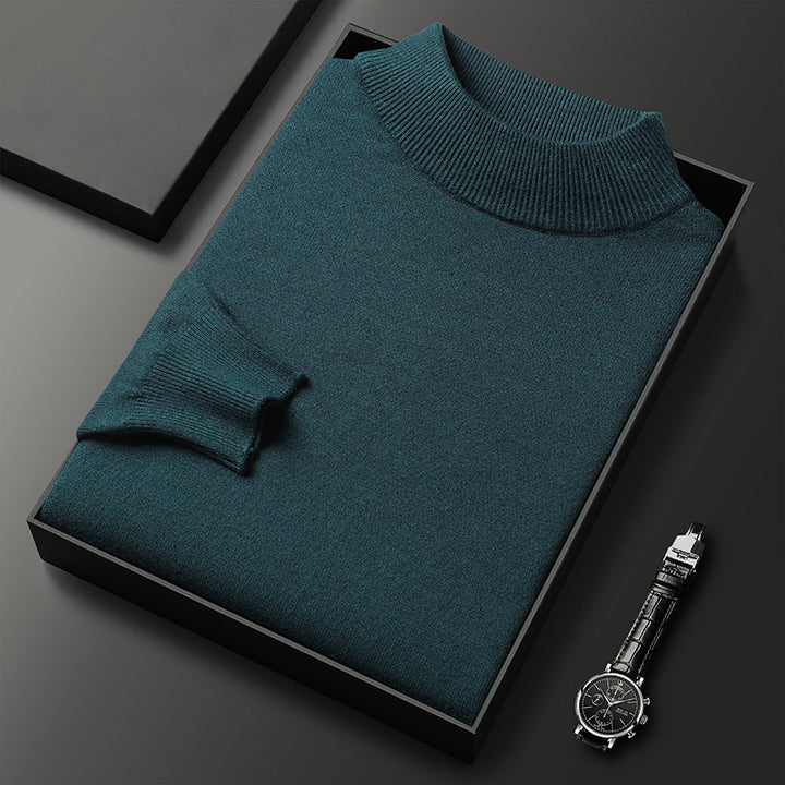 Men's Knitted Slim Fit Half Collar Sweater – Refined Minimalist Design