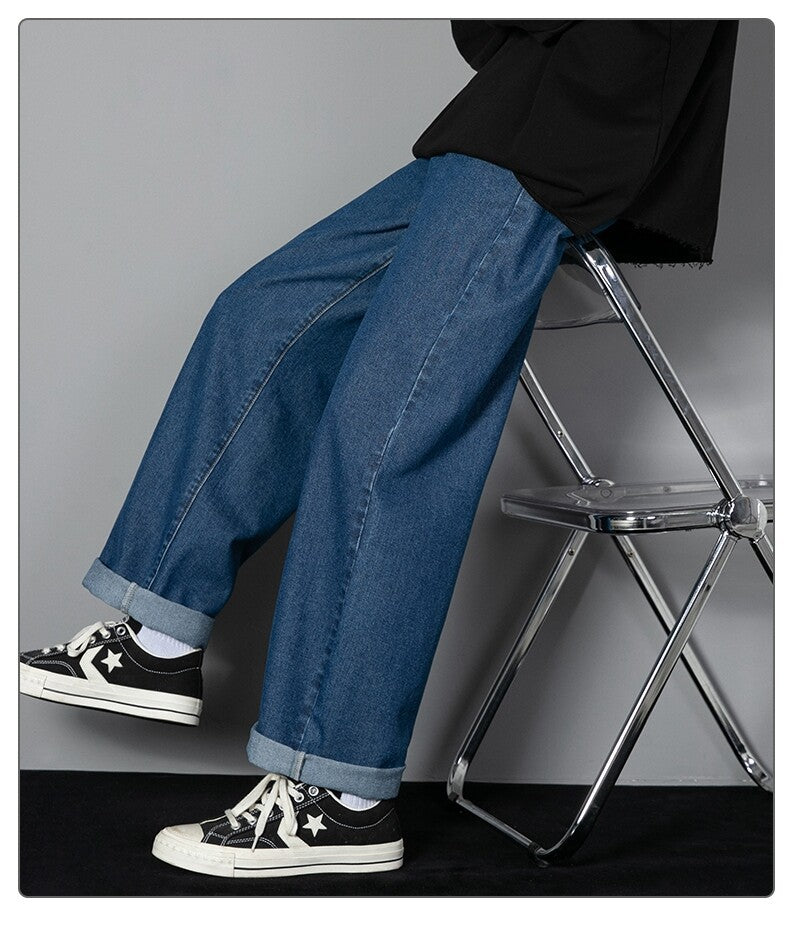 Men's Straight-Leg Denim Trouser in Cotton – Modern Slimming Fit