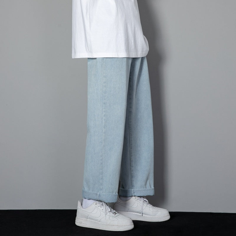 Men's Straight-Leg Denim Trouser in Cotton – Modern Slimming Fit