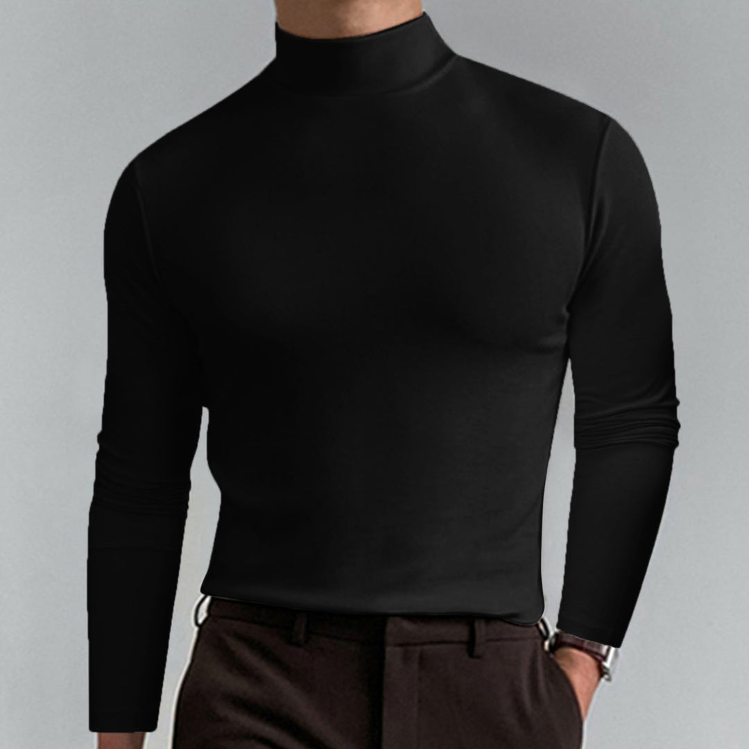Men's High Neck Long Sleeve T-Shirt – Refined Modern Profile