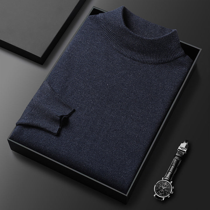 Men's Knitted Slim Fit Half Collar Sweater – Refined Minimalist Design