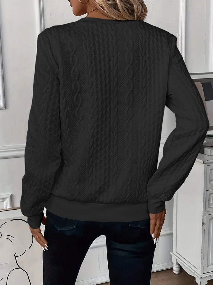 Women's Quilted Jacquard Hoodie – Cozy Street-Style Pullover