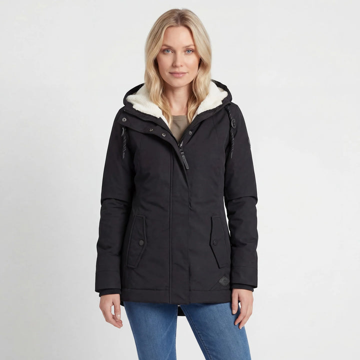Women's Quilted Hooded Coat – Relaxed Fit Fleece-Lined