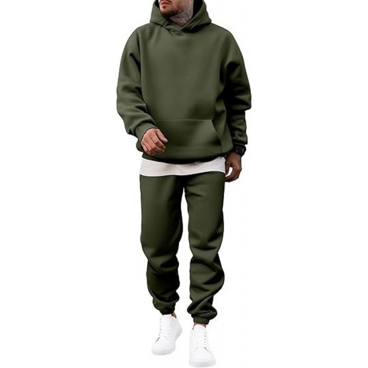 Men's Two Piece Set Sporty Hoodie and Jogger – Relaxed Fleece Lined