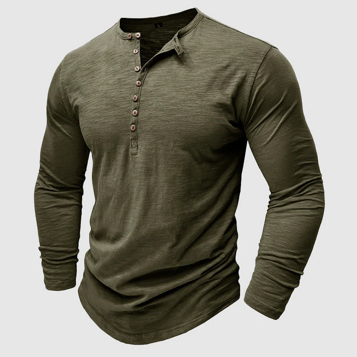 Men's Cotton Long Sleeve T-Shirt – Soft Pullover Crewneck Layer