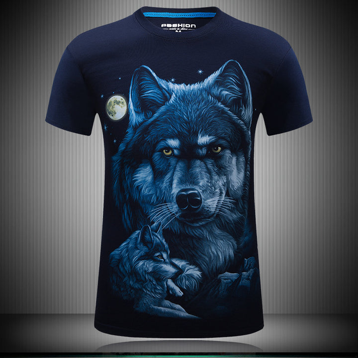 Men's Cotton T-Shirt – Relaxed Fit Graphic Wolf Design