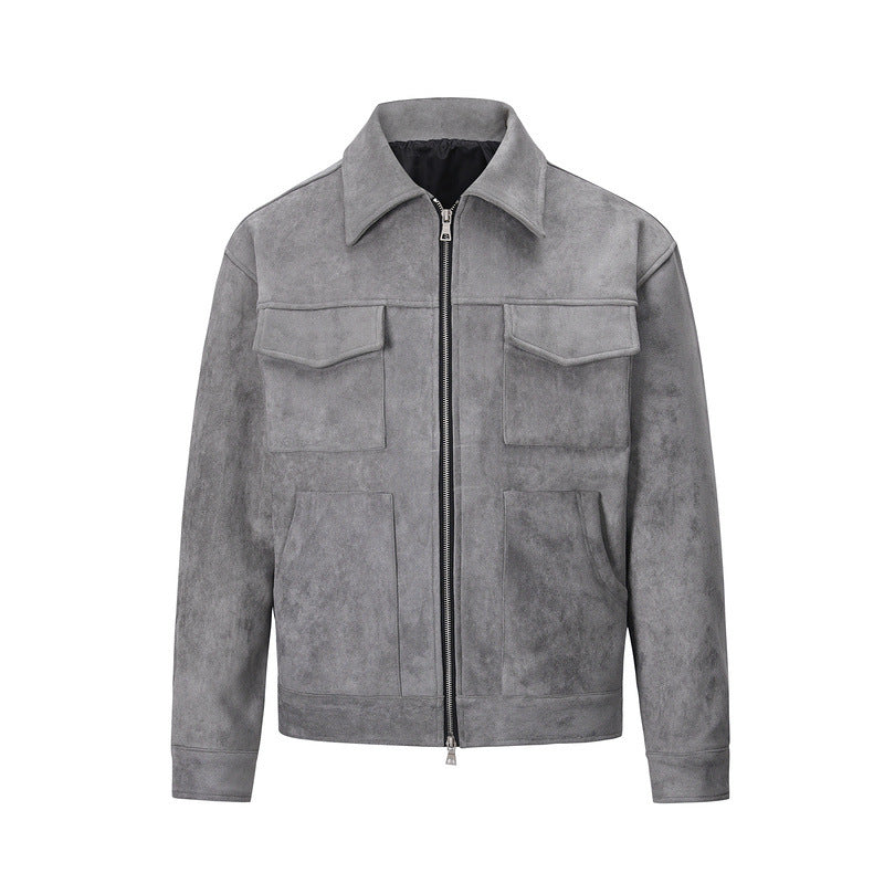 Men's Cotton Zip Jacket – Multi-Pocket Regular Fit
