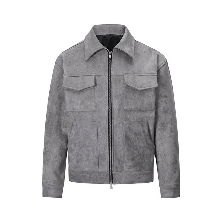 Men's Cotton Zip Jacket – Multi-Pocket Regular Fit