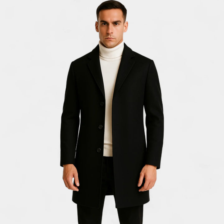 Men’s Mid-Length Cotton Blend Coat – Windbreaker Style