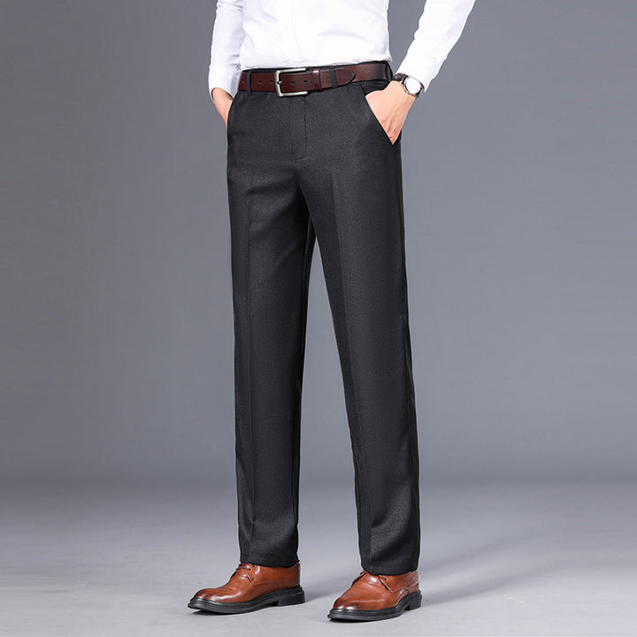 Men's Wool-Blend Dress Trouser – Straight-Cut Thickened Casual Fit