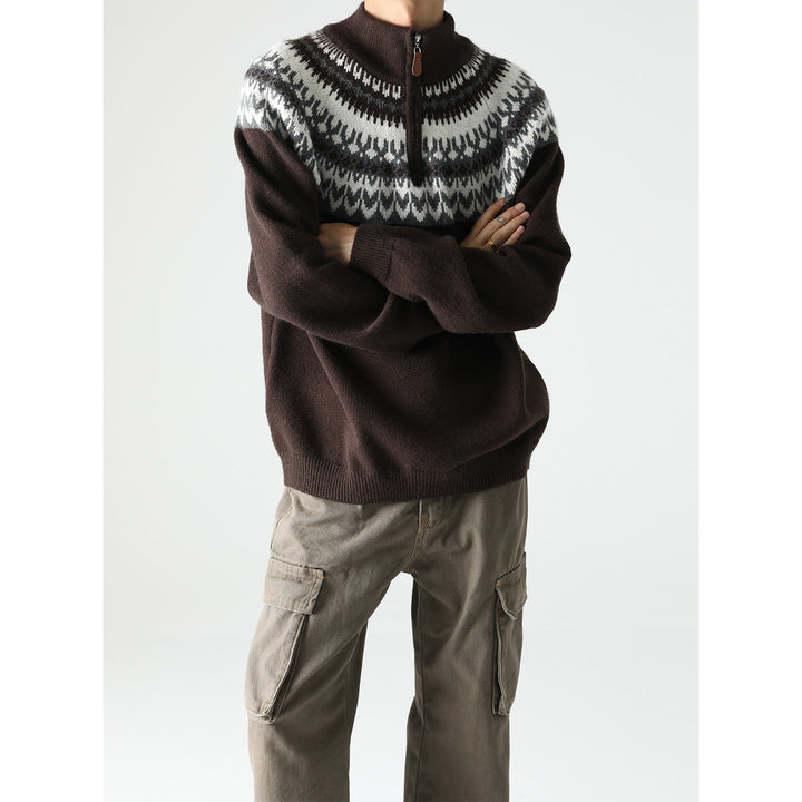 Men's Knit Sweater – Retro Classic Long Sleeve Pullover