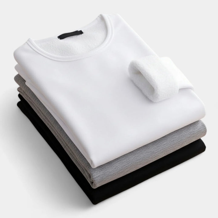 Men's Thermal Undershirt Set – Fitted Crew Neck Base Layer (Pack of 3)