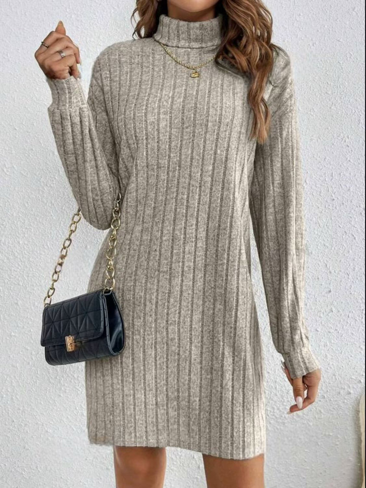 Women's Midi Dress – Soft Cotton Loose Fit Solid Color Dress