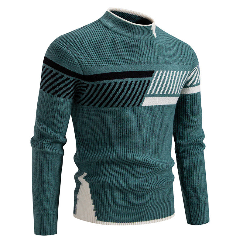 Men's Pullover Sweater – Thick Modal-Spandex Knit, Relaxed Fit