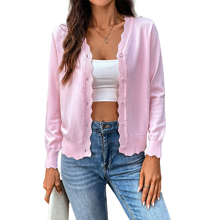 Women's Lightweight Knit Cardigan – V-Neck Long Sleeve Layer