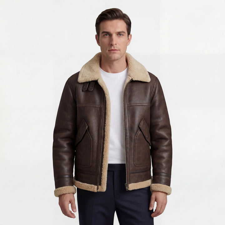 Men's Lambswool Lined Jacket – Relaxed Fit Padded Outerwear