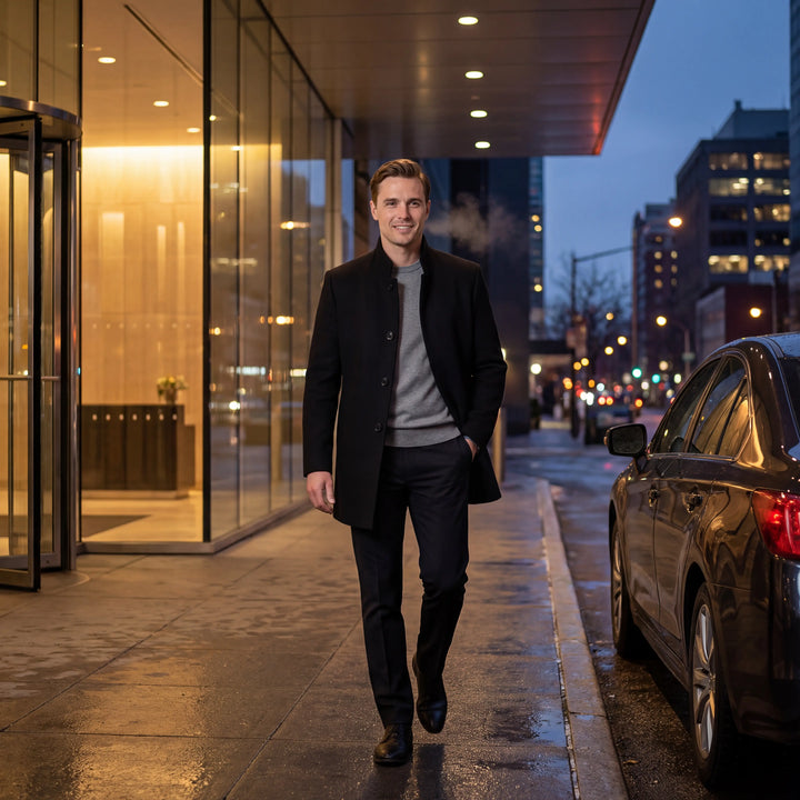 Men's Merino Wool Coat – Structured Silhouette with Removable Lining