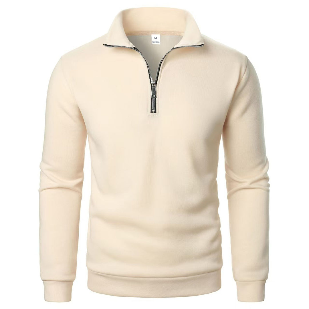 Men's Half Zip Stand Collar Pullover – Relaxed Fit Everyday Layer