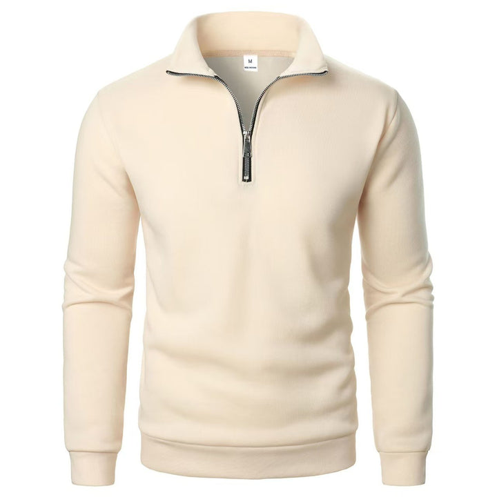 Men's Half Zip Stand Collar Pullover – Relaxed Fit Everyday Layer
