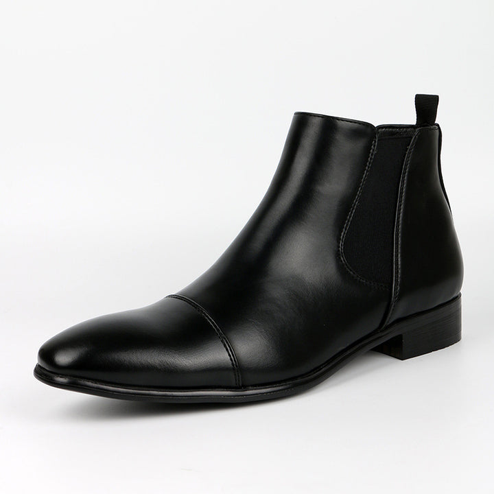 Men's Chelsea Boot – Vegan Leather Square Toe, Low Heel Comfort