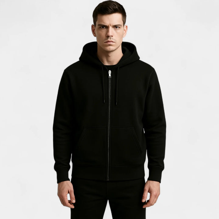 Men's Technical Blend Zip Cardigan – Relaxed Fit with Hood