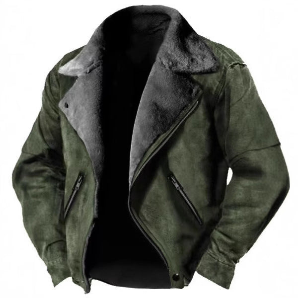 Men's Polo Collar Zipper Jacket – Thick Lined Everyday Layer