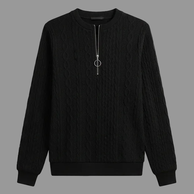 Quilted Women's Hoodie – Plush Pullover with Zipper Detail