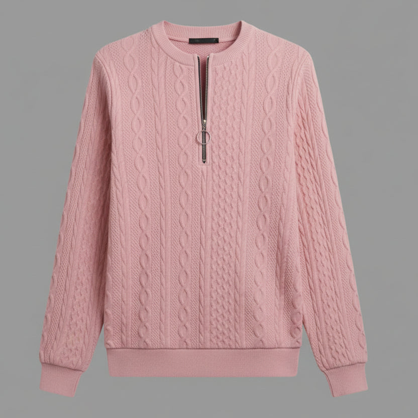 Quilted Women's Hoodie – Plush Pullover with Zipper Detail