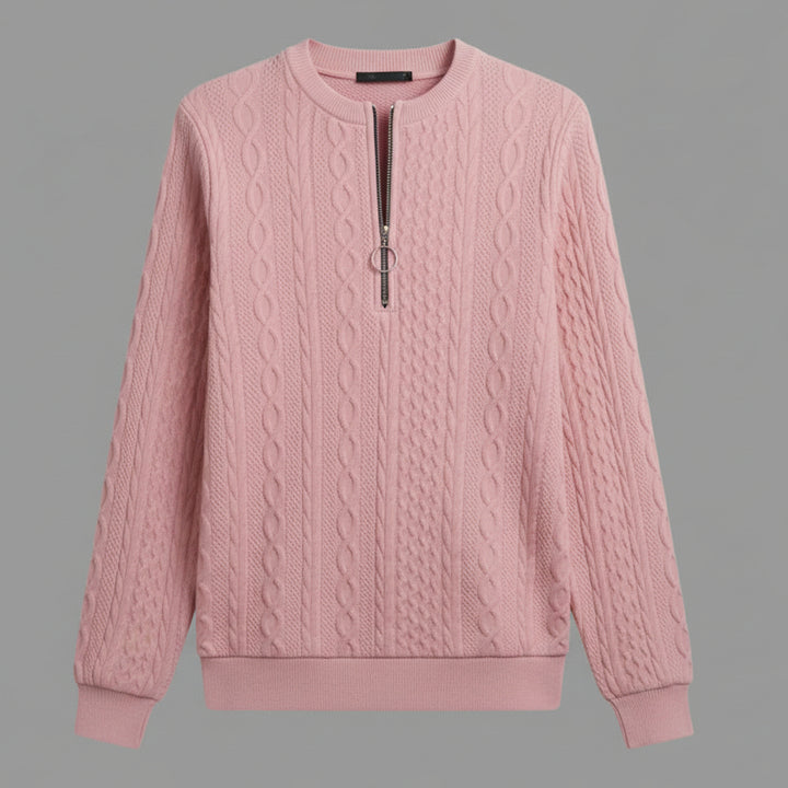 Quilted Women's Hoodie – Plush Pullover with Zipper Detail