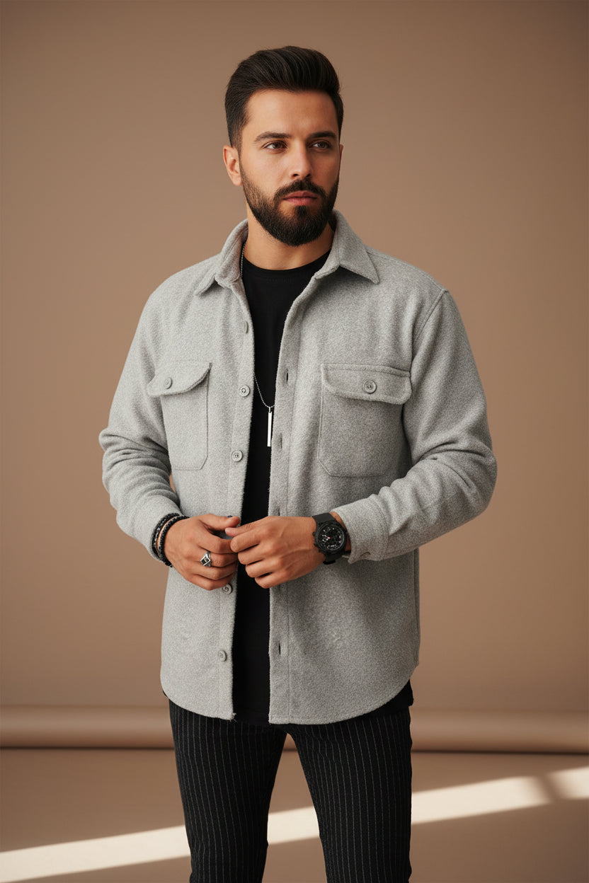 Men's Plaid Long Sleeve Shirt with Pocket – Relaxed Cotton Blend