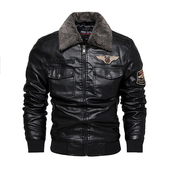 Men's Vegan Leather Jacket – Plush Lined Motorcycle Lapel Style