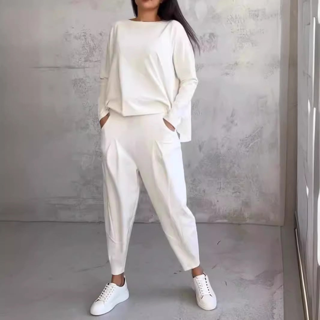Women's Soft Knit Two Piece Lounge Set – Tapered Loungewear Outfit