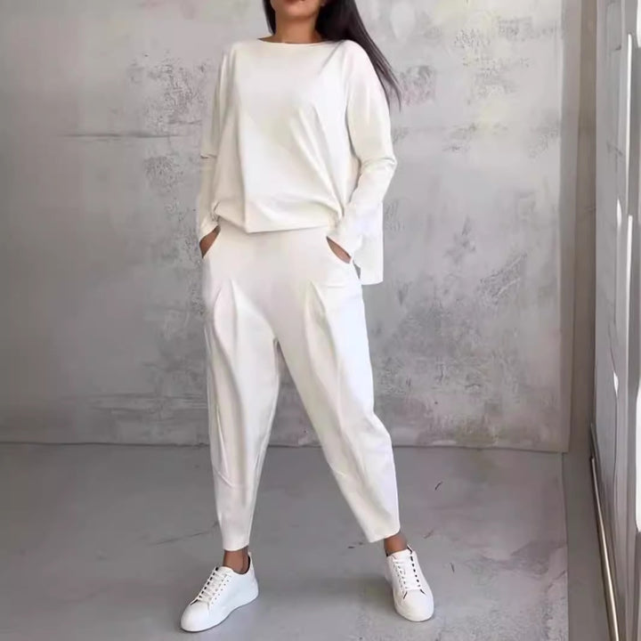 Women's Soft Knit Two Piece Lounge Set – Tapered Loungewear Outfit