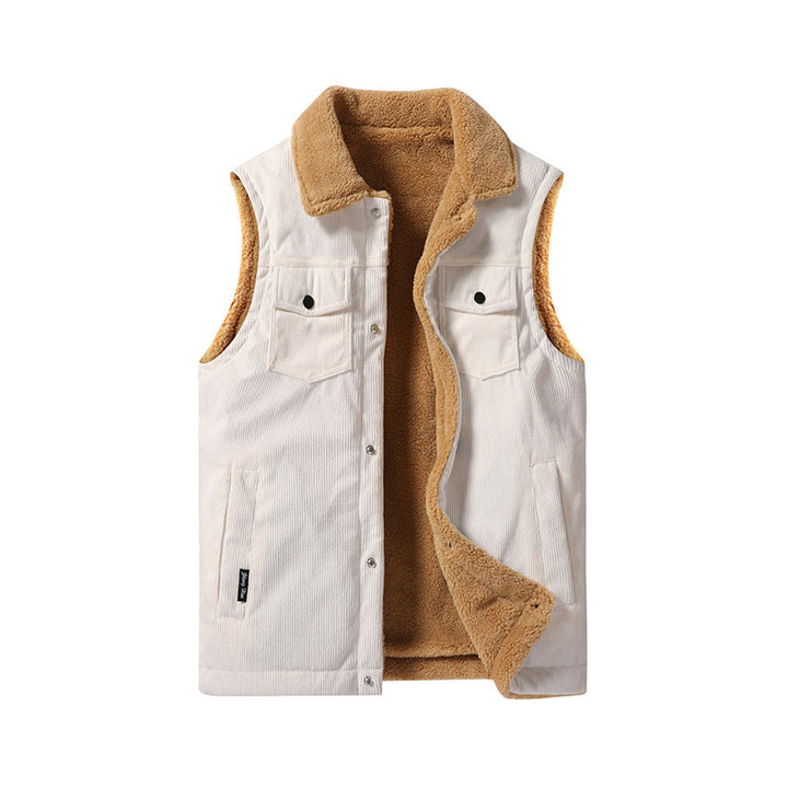 Men's Cotton Canvas Workwear Vest – Thick Lined Utility Layer